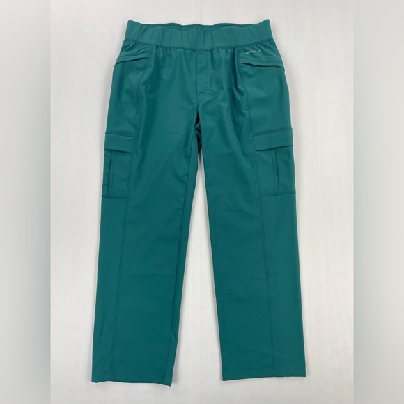 Eddie Bauer Women’s Cargo Pants Size 4 Teal 7/8 Crop Butter Soft Stretch Jogger - Picture 1 of 9